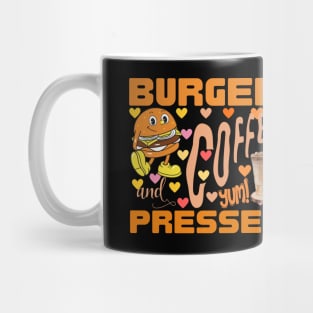 Burger Cartoon Character and Coffee Mug